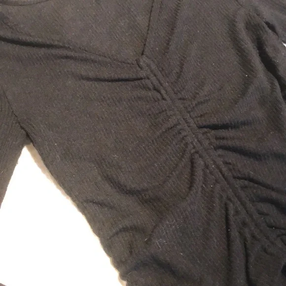 Out From Under Long Sleeve Ribbed Tip with Drawstring Ruching - Picture 2 of 7